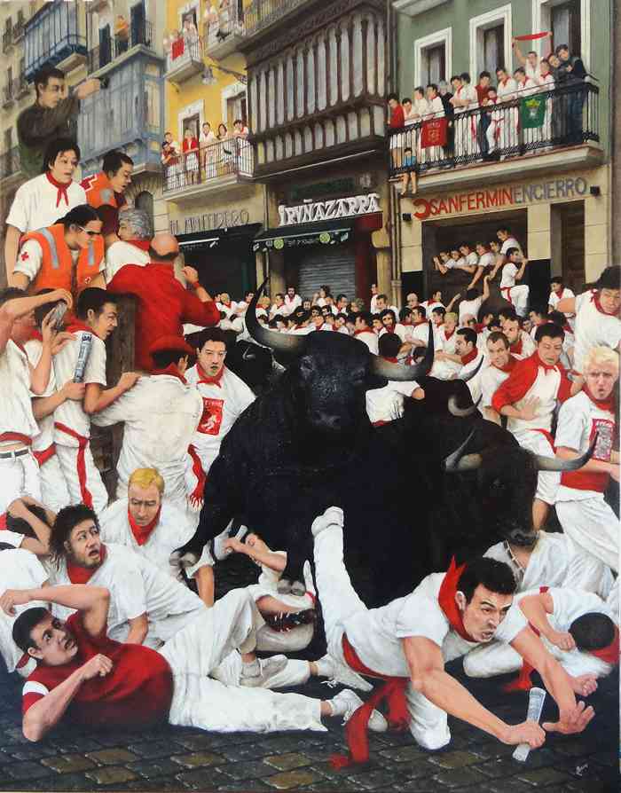 Pintura San Fermin, de Salvador Martínez (Boro)