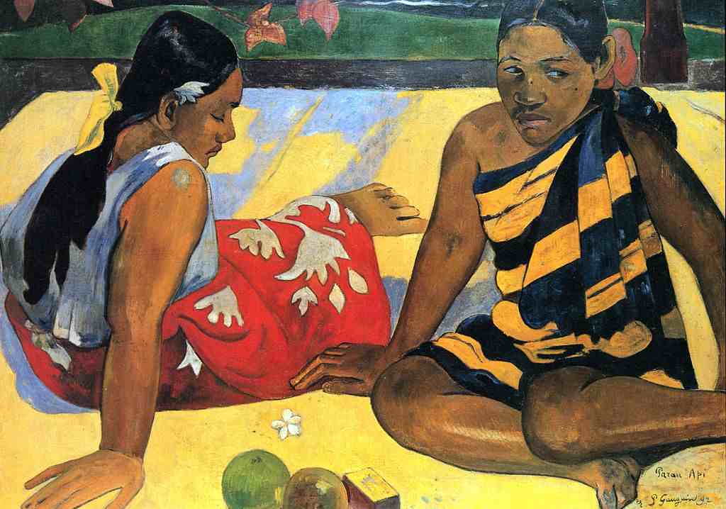 Mujeres de Tahiti, pintura de Eugène Henri Paul Gauguin