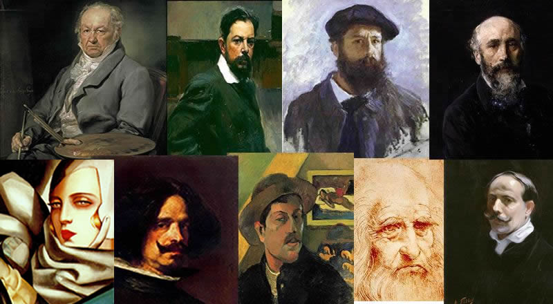 Pintores: degas, fillol, gauguin, goya, da vinci, monet, pinazo, renoir, sorolla, vangogh, velazquez
