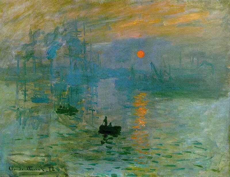 Impresión, sol naciente, pintura de Oscar-Claude Monet